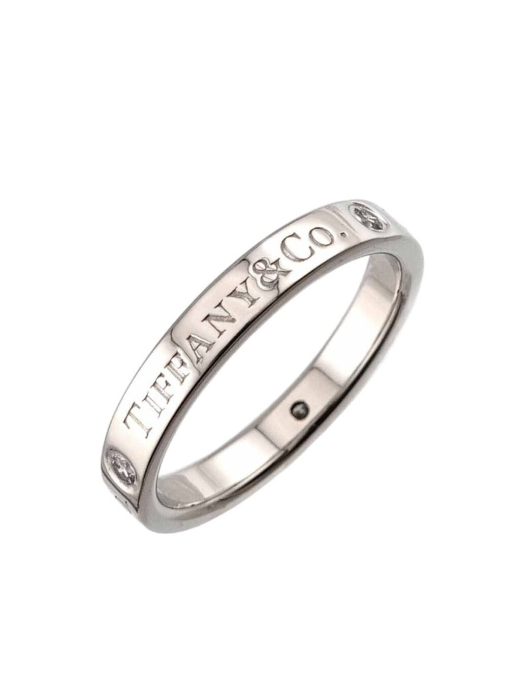 Tiffany & Co T&Co Flat Band Ring Diamond Platinum